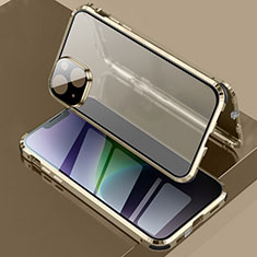 Coque Rebord Bumper Luxe Aluminum Metal Miroir 360 Degres Housse Etui Aimant LK3 pour Apple iPhone 13 Or