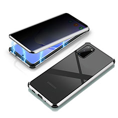 Coque Rebord Bumper Luxe Aluminum Metal Miroir 360 Degres Housse Etui Aimant LK3 pour Samsung Galaxy S20 Argent