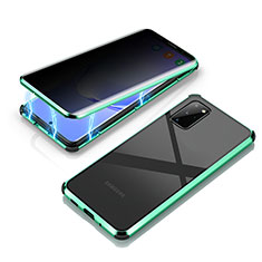 Coque Rebord Bumper Luxe Aluminum Metal Miroir 360 Degres Housse Etui Aimant LK4 pour Samsung Galaxy S20 Plus 5G Vert