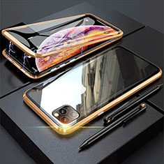Coque Rebord Bumper Luxe Aluminum Metal Miroir 360 Degres Housse Etui Aimant M01 pour Apple iPhone 11 Pro Or