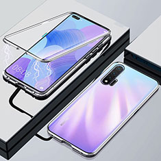 Coque Rebord Bumper Luxe Aluminum Metal Miroir 360 Degres Housse Etui Aimant M01 pour Huawei Nova 6 5G Argent