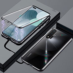 Coque Rebord Bumper Luxe Aluminum Metal Miroir 360 Degres Housse Etui Aimant M01 pour Huawei Nova 6 Noir