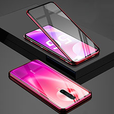 Coque Rebord Bumper Luxe Aluminum Metal Miroir 360 Degres Housse Etui Aimant M01 pour Xiaomi Poco X2 Rouge