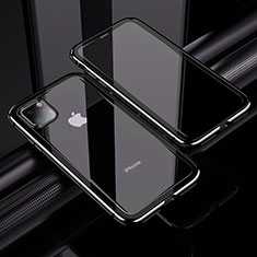 Coque Rebord Bumper Luxe Aluminum Metal Miroir 360 Degres Housse Etui Aimant M02 pour Apple iPhone 11 Pro Noir