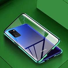 Coque Rebord Bumper Luxe Aluminum Metal Miroir 360 Degres Housse Etui Aimant M02 pour Huawei Honor V30 Pro 5G Vert