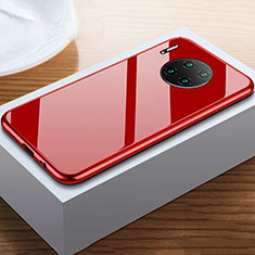 Coque Rebord Bumper Luxe Aluminum Metal Miroir 360 Degres Housse Etui Aimant M02 pour Huawei Mate 30E Pro 5G Rouge