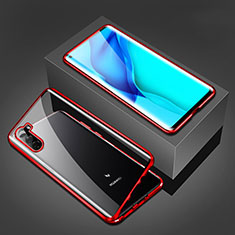 Coque Rebord Bumper Luxe Aluminum Metal Miroir 360 Degres Housse Etui Aimant M02 pour Huawei Mate 40 Lite 5G Rouge