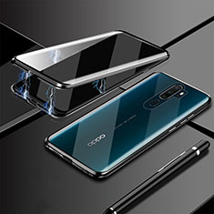 Coque Rebord Bumper Luxe Aluminum Metal Miroir 360 Degres Housse Etui Aimant M02 pour Oppo A11X Noir