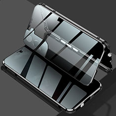 Coque Rebord Bumper Luxe Aluminum Metal Miroir 360 Degres Housse Etui Aimant M02 pour Samsung Galaxy S22 Plus 5G Noir