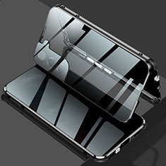 Coque Rebord Bumper Luxe Aluminum Metal Miroir 360 Degres Housse Etui Aimant M02 pour Samsung Galaxy S25 5G Noir