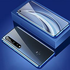 Coque Rebord Bumper Luxe Aluminum Metal Miroir 360 Degres Housse Etui Aimant M02 pour Xiaomi Mi 10 Pro Bleu