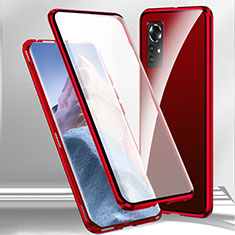 Coque Rebord Bumper Luxe Aluminum Metal Miroir 360 Degres Housse Etui Aimant M02 pour Xiaomi Mi 12 5G Rouge