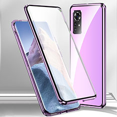 Coque Rebord Bumper Luxe Aluminum Metal Miroir 360 Degres Housse Etui Aimant M02 pour Xiaomi Mi 12 5G Violet