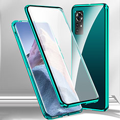 Coque Rebord Bumper Luxe Aluminum Metal Miroir 360 Degres Housse Etui Aimant M02 pour Xiaomi Mi 12S Pro 5G Vert