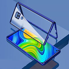 Coque Rebord Bumper Luxe Aluminum Metal Miroir 360 Degres Housse Etui Aimant M02 pour Xiaomi Redmi 10X 4G Bleu