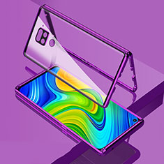 Coque Rebord Bumper Luxe Aluminum Metal Miroir 360 Degres Housse Etui Aimant M02 pour Xiaomi Redmi 10X 4G Violet