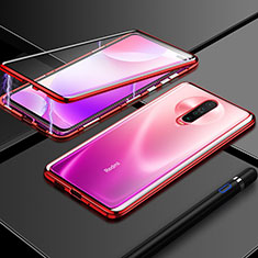 Coque Rebord Bumper Luxe Aluminum Metal Miroir 360 Degres Housse Etui Aimant M02 pour Xiaomi Redmi K30 4G Rouge