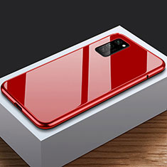 Coque Rebord Bumper Luxe Aluminum Metal Miroir 360 Degres Housse Etui Aimant M03 pour Huawei Honor View 30 5G Rouge