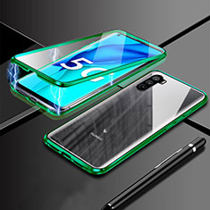 Coque Rebord Bumper Luxe Aluminum Metal Miroir 360 Degres Housse Etui Aimant M03 pour Huawei Mate 40 Lite 5G Vert