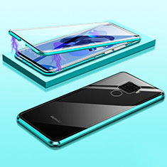 Coque Rebord Bumper Luxe Aluminum Metal Miroir 360 Degres Housse Etui Aimant M03 pour Huawei Nova 5z Cyan