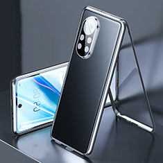 Coque Rebord Bumper Luxe Aluminum Metal Miroir 360 Degres Housse Etui Aimant M03 pour Huawei Nova 8 5G Noir