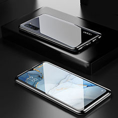 Coque Rebord Bumper Luxe Aluminum Metal Miroir 360 Degres Housse Etui Aimant M03 pour Oppo K7 5G Noir