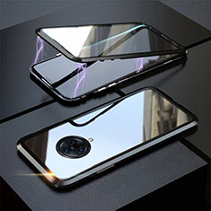 Coque Rebord Bumper Luxe Aluminum Metal Miroir 360 Degres Housse Etui Aimant M03 pour Vivo Nex 3S Noir