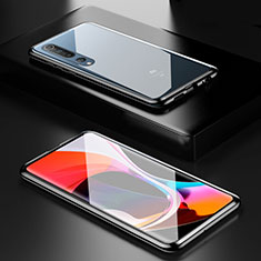 Coque Rebord Bumper Luxe Aluminum Metal Miroir 360 Degres Housse Etui Aimant M03 pour Xiaomi Mi 10 Noir