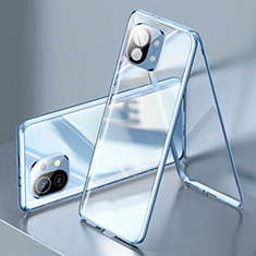 Coque Rebord Bumper Luxe Aluminum Metal Miroir 360 Degres Housse Etui Aimant M03 pour Xiaomi Mi 11 Lite 5G Bleu