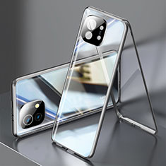 Coque Rebord Bumper Luxe Aluminum Metal Miroir 360 Degres Housse Etui Aimant M03 pour Xiaomi Mi 11 Lite 5G NE Noir