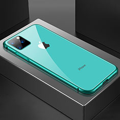 Coque Rebord Bumper Luxe Aluminum Metal Miroir 360 Degres Housse Etui Aimant M04 pour Apple iPhone 11 Pro Vert