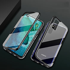 Coque Rebord Bumper Luxe Aluminum Metal Miroir 360 Degres Housse Etui Aimant M04 pour Huawei Honor V30 Pro 5G Noir