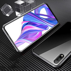 Coque Rebord Bumper Luxe Aluminum Metal Miroir 360 Degres Housse Etui Aimant M04 pour Huawei P Smart Z (2019) Noir