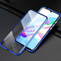 Coque Rebord Bumper Luxe Aluminum Metal Miroir 360 Degres Housse Etui Aimant M04 pour Oppo A11X Bleu