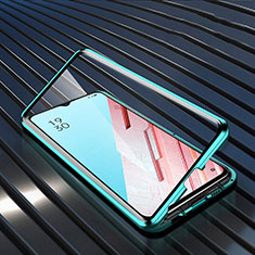 Coque Rebord Bumper Luxe Aluminum Metal Miroir 360 Degres Housse Etui Aimant M04 pour Oppo Find X2 Lite Vert