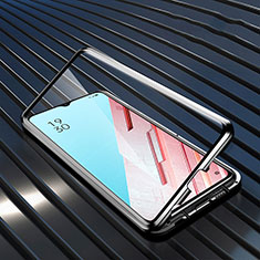 Coque Rebord Bumper Luxe Aluminum Metal Miroir 360 Degres Housse Etui Aimant M04 pour Oppo K7 5G Noir