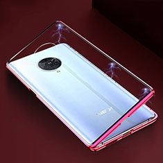 Coque Rebord Bumper Luxe Aluminum Metal Miroir 360 Degres Housse Etui Aimant M04 pour Vivo Nex 3S Rouge