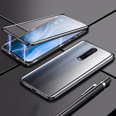 Coque Rebord Bumper Luxe Aluminum Metal Miroir 360 Degres Housse Etui Aimant M04 pour Xiaomi Redmi K30 4G Noir