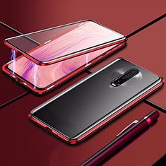 Coque Rebord Bumper Luxe Aluminum Metal Miroir 360 Degres Housse Etui Aimant M04 pour Xiaomi Redmi K30 4G Rouge