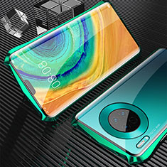 Coque Rebord Bumper Luxe Aluminum Metal Miroir 360 Degres Housse Etui Aimant M05 pour Huawei Mate 30 Pro 5G Vert