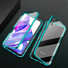 Coque Rebord Bumper Luxe Aluminum Metal Miroir 360 Degres Housse Etui Aimant M05 pour Huawei Y9 Prime (2019) Vert