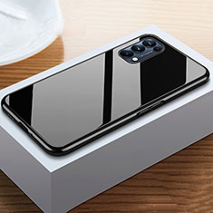 Coque Rebord Bumper Luxe Aluminum Metal Miroir 360 Degres Housse Etui Aimant M05 pour Oppo Reno5 5G Noir