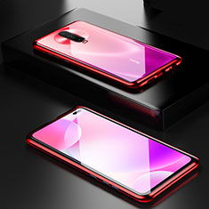 Coque Rebord Bumper Luxe Aluminum Metal Miroir 360 Degres Housse Etui Aimant M05 pour Xiaomi Redmi K30 4G Rouge