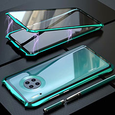 Coque Rebord Bumper Luxe Aluminum Metal Miroir 360 Degres Housse Etui Aimant M06 pour Huawei Mate 30 Pro Vert