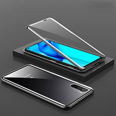 Coque Rebord Bumper Luxe Aluminum Metal Miroir 360 Degres Housse Etui Aimant M06 pour Huawei Mate 40 Lite 5G Noir