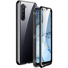 Coque Rebord Bumper Luxe Aluminum Metal Miroir 360 Degres Housse Etui Aimant M06 pour Oppo Find X2 Lite Noir