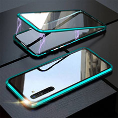 Coque Rebord Bumper Luxe Aluminum Metal Miroir 360 Degres Housse Etui Aimant M06 pour Oppo K5 Vert