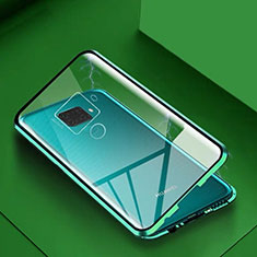 Coque Rebord Bumper Luxe Aluminum Metal Miroir 360 Degres Housse Etui Aimant M07 pour Huawei Nova 5i Pro Vert