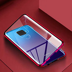 Coque Rebord Bumper Luxe Aluminum Metal Miroir 360 Degres Housse Etui Aimant M07 pour Huawei Nova 5z Rouge