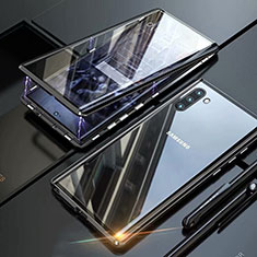 Coque Rebord Bumper Luxe Aluminum Metal Miroir 360 Degres Housse Etui Aimant M07 pour Samsung Galaxy Note 10 5G Noir
